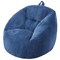 Blue Fabric Bean Bag Chair with Memory Foam, Anti-Slip & Portable